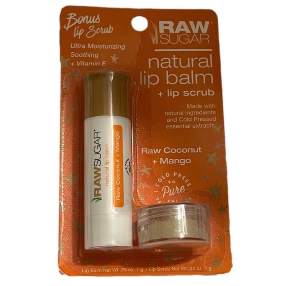 Raw Sugar Other - New Raw Sugar Natural Lip Balm + Scrub in Coconut Mango